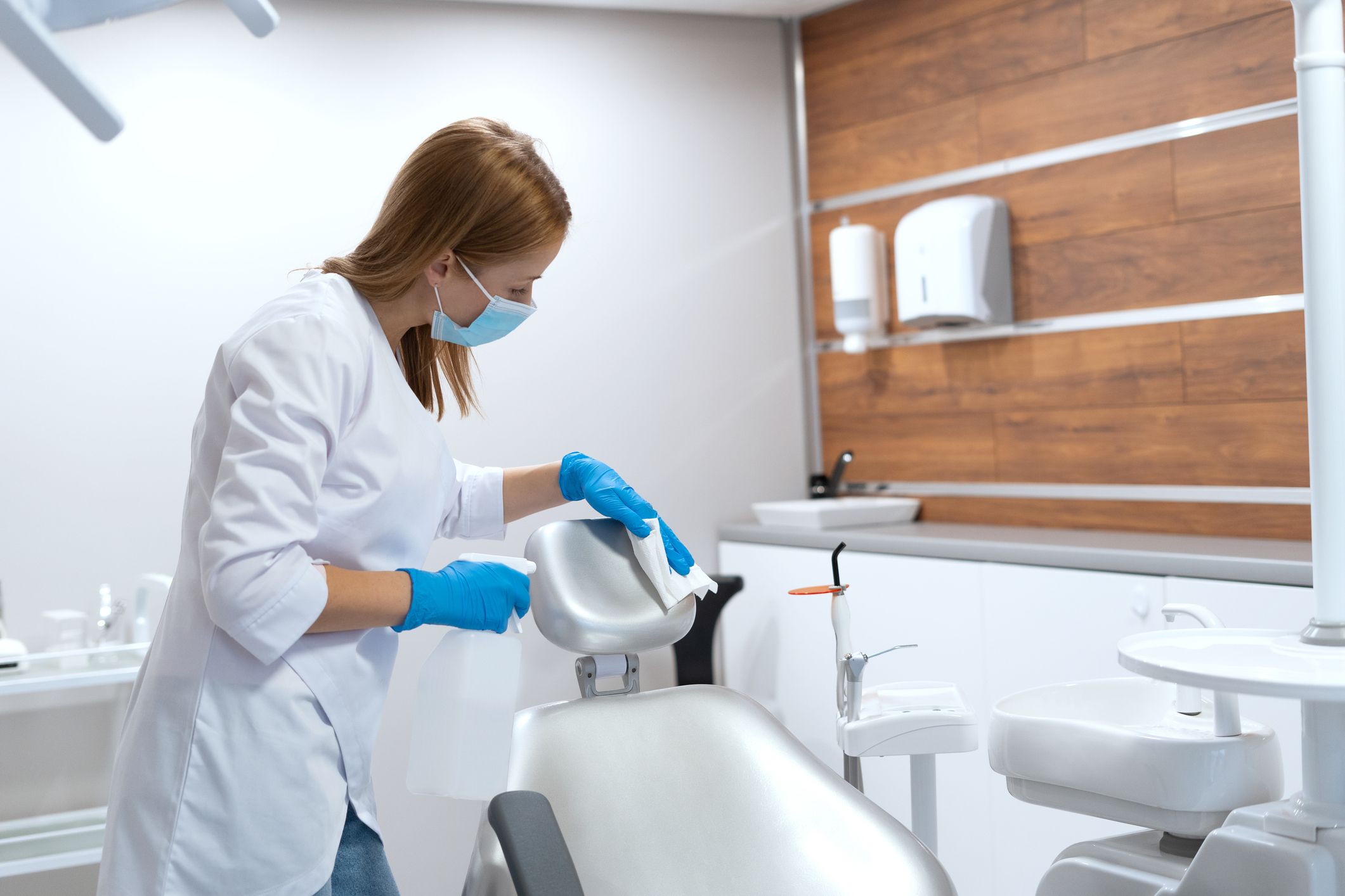 Cleaning dental office for infection control