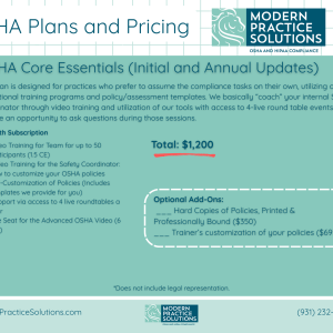 OSHA Core Essentials (Initial and Annual Updates)